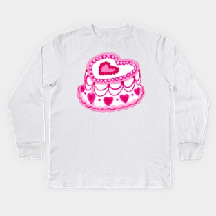 pink heart cake Kids Long Sleeve T-Shirt